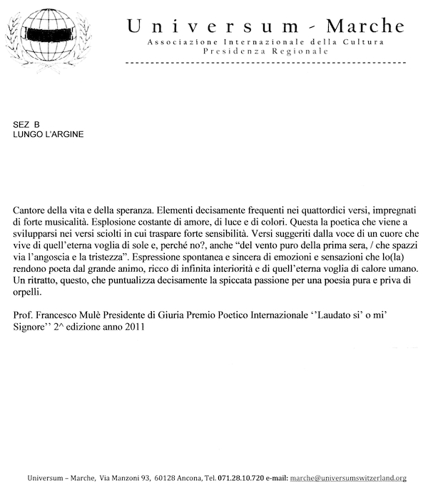 Motivazione ufficiale