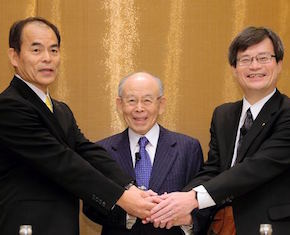 Da sinistra: Shuji Nakamura, Isamu Akasaki, Hiroshi Amano.
